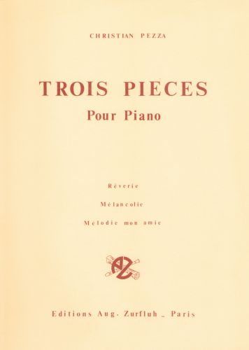 couverture Trois Pieces Pour Piano Robert Martin