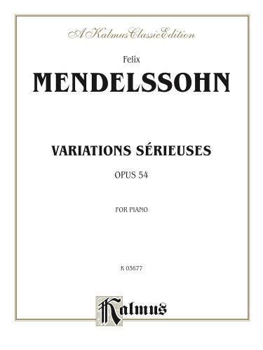 couverture Variations s�rieuses Op.54 Editions Henry Lemoine