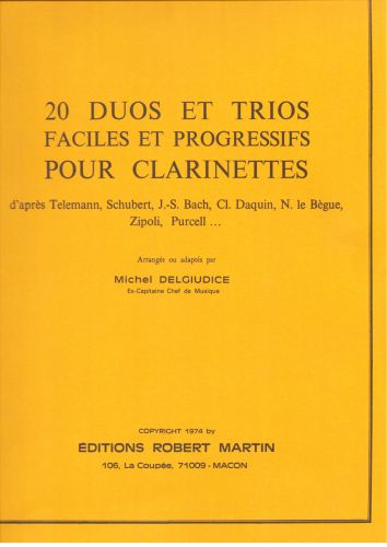 couverture Vingt Duos et Trios Faciles et Progressifs Robert Martin