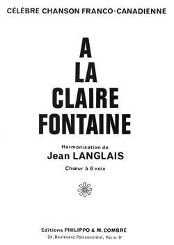 cover A la claire fontaine Combre