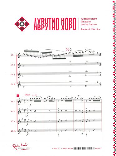 cover AVRUTNO HORO Quatuor de Clarinettes Editions Robert Martin