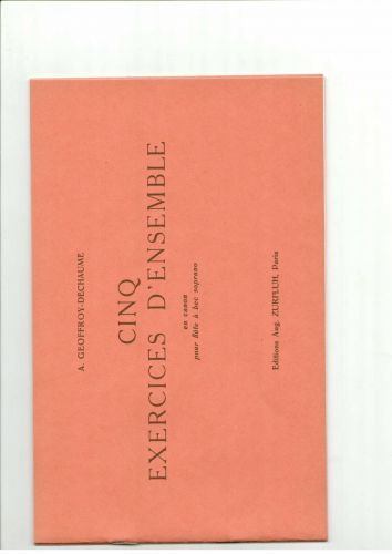 cover Cinq Exercices d'Ensemble Editions Robert Martin