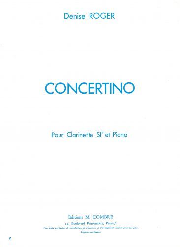 cover Concertino pour clarinette Combre