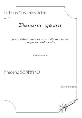 cover Devenir gant pour flte, clarinette en sib, marimba, harpe et violoncelle Rubin