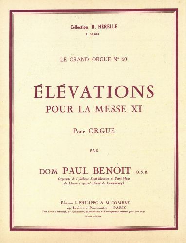 cover Elvations pour la Messe XI (6) Combre