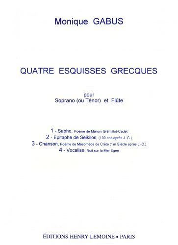 cover Esquisses grecques (4) Editions Henry Lemoine