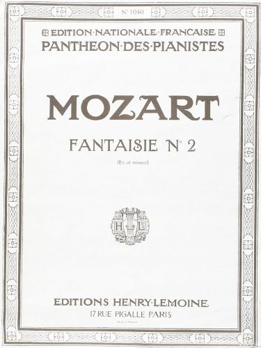 cover Fantaisie n2 en Ut min. Editions Henry Lemoine