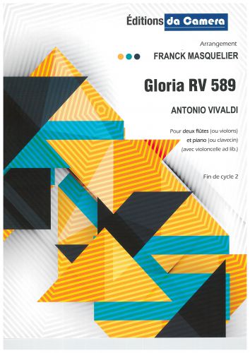 cover GLORIA RV 589 pour 2 Flutes et piano DA CAMERA