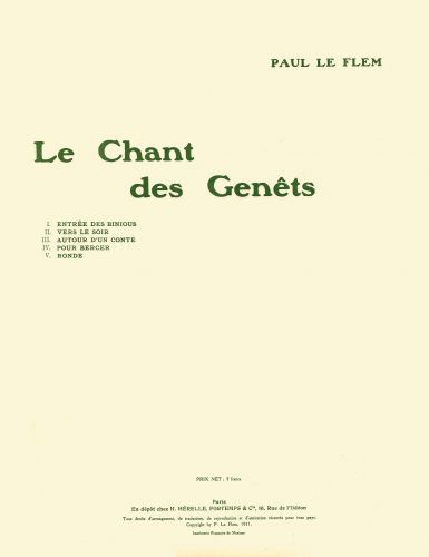 cover Le Chant des genets Editions Henry Lemoine