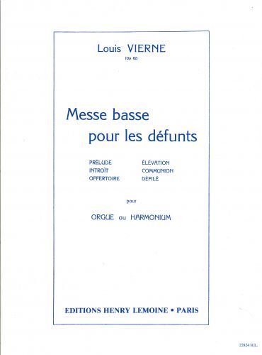cover Messe basse pour les dfunts Op.62 Editions Henry Lemoine