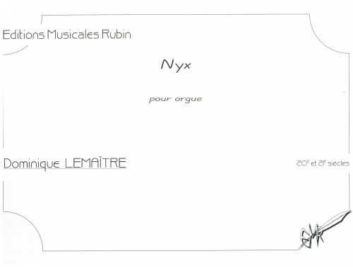cover NYX pour orgue Editions Robert Martin
