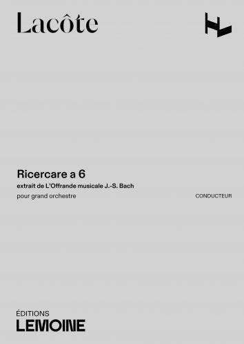 cover Ricercare a 6 Editions Henry Lemoine