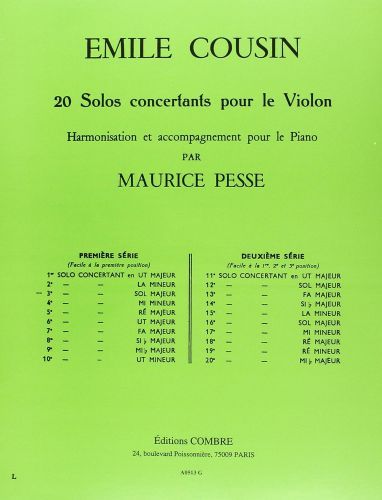 cover Solo concertant n3 en Sol maj. Combre