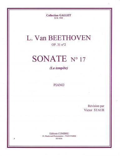 cover Sonate n�17 Op.31 n�2 en R� min. La Temp�te Combre