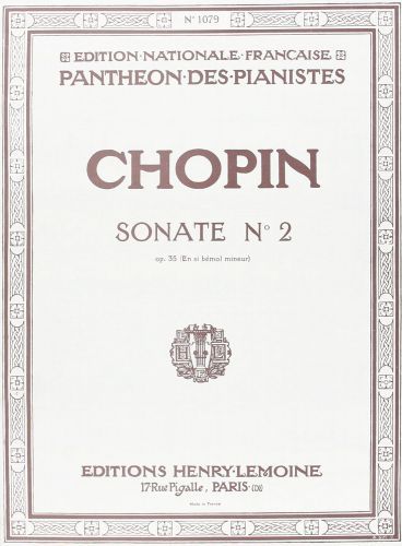 cover Sonate n2 Op.35 en Sib min. Editions Henry Lemoine