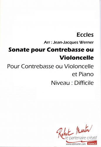 cover SONATE POUR CONTREBASSE Editions Robert Martin