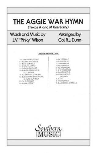 cubierta Aggie War Hymn Southern Music Company