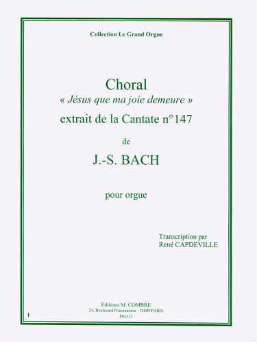 cubierta Choral Jsus que ma joie demeure extr. Cantate n147 Combre