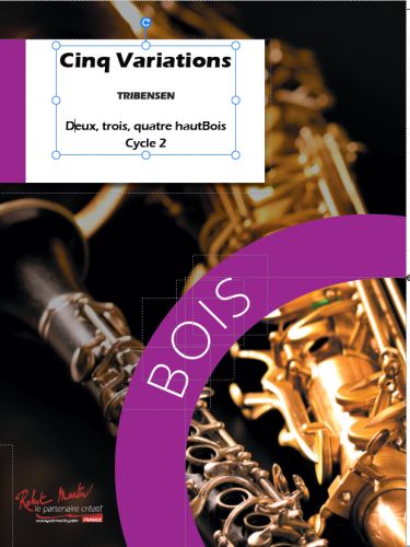 cubierta Cinq Variations En Do Majeur, 2 Hautbois + Cor Anglais Editions Robert Martin