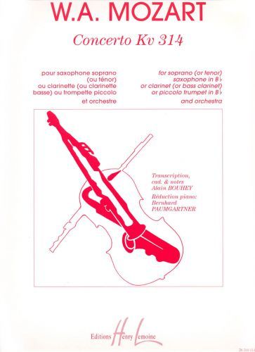 cubierta Concerto KV314 Editions Henry Lemoine