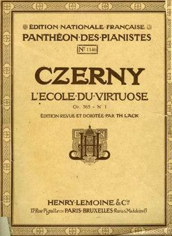 cubierta Ecole du virtuose Op.365 n�1 Editions Henry Lemoine