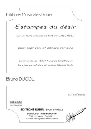 cubierta ESTAMPES DU DESIR pour sept voix et cithare romaine (ossia harpe) Rubin