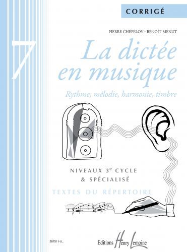 cubierta La dictée en musique Vol.7 - corrigé Editions Henry Lemoine