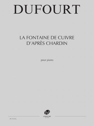 cubierta La Fontaine de Cuivre d'apr�s Chardin Editions Henry Lemoine