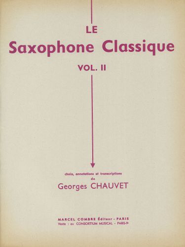 cubierta Le Saxophone classique Vol.1 Combre
