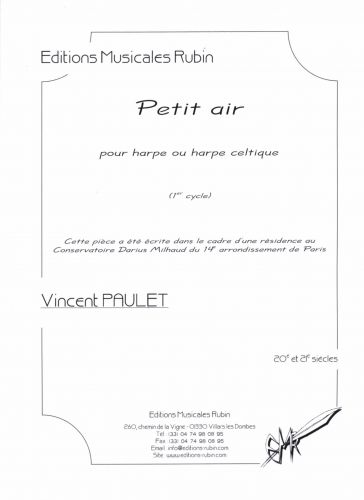 cubierta Petit air pour harpe ou harpe celtique Rubin