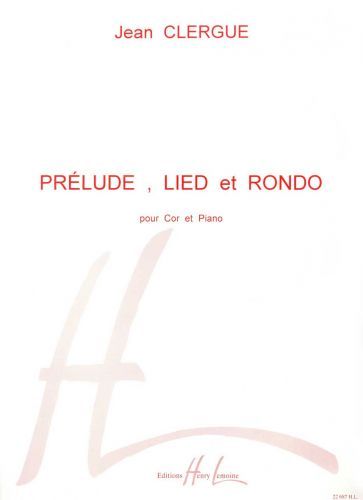 cubierta Prlude, Lied et Rondo Editions Henry Lemoine