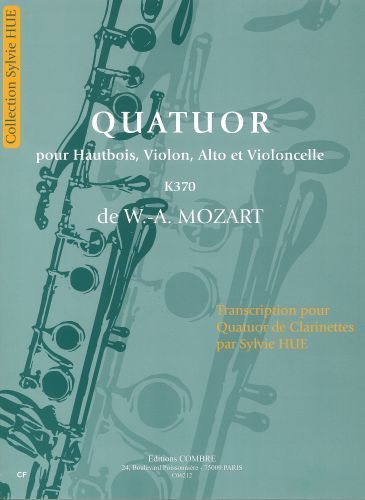 cubierta Quatuor pour hautbois, violon, alto et cello KV370 Combre