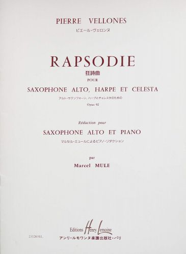 cubierta Rapsodie Op.92 Editions Henry Lemoine
