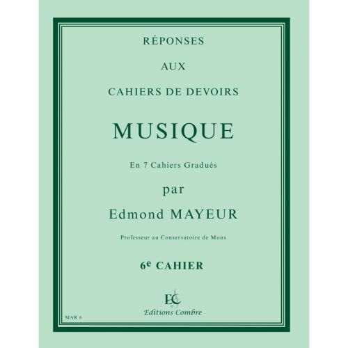 cubierta Rponses aux devoirs de musique 6 Combre