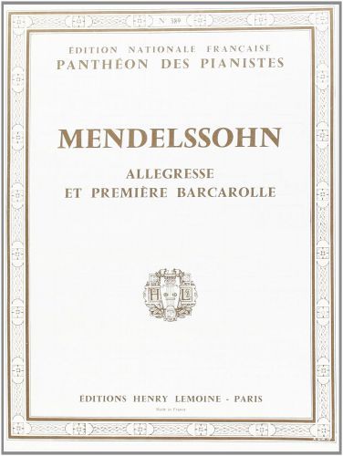 cubierta Romances n6 et 47 : Barcarolle - Allgresse Editions Henry Lemoine