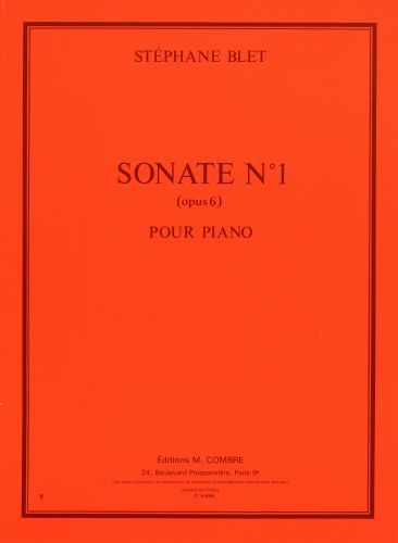 cubierta Sonate n�1 Op.6 Combre