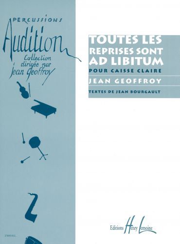 cubierta Toutes les reprises sont ad libitum Editions Henry Lemoine