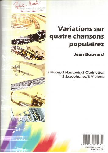 cubierta Variaciones sobre quatro canciones populares, 4 violines Robert Martin