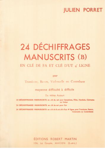 cubierta Vingt-Quatre Dchiffrages Manuscrits (B) Robert Martin