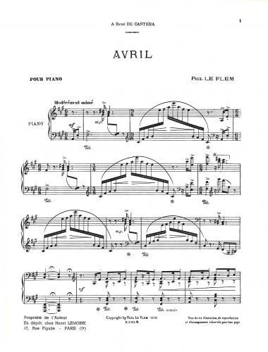 einband Avril Editions Henry Lemoine