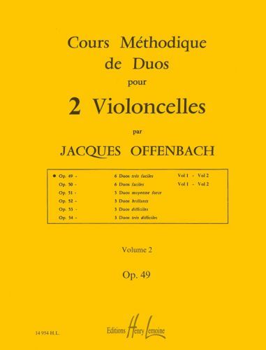 einband Cours mthodique de duos pour deux violoncelles Op.49 Vol.2 Editions Henry Lemoine
