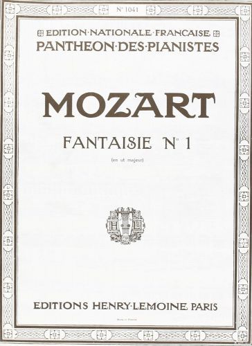 einband Fantaisie n�1 en Ut maj. Editions Henry Lemoine
