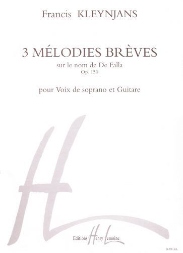 einband Mélodies brèves (3) Editions Henry Lemoine