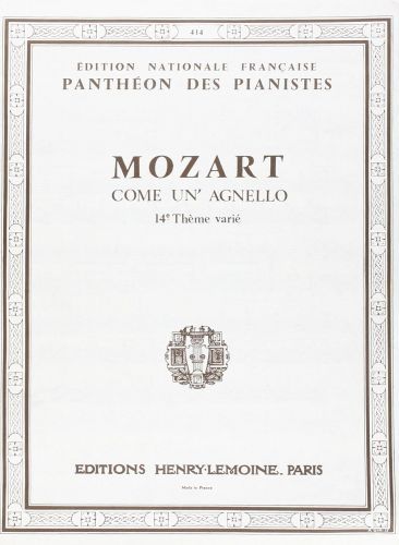 einband Thème n°14 Come un Agnello en La maj. Editions Henry Lemoine